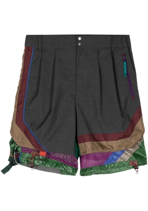 Kolor colour-block layered shorts - Grey