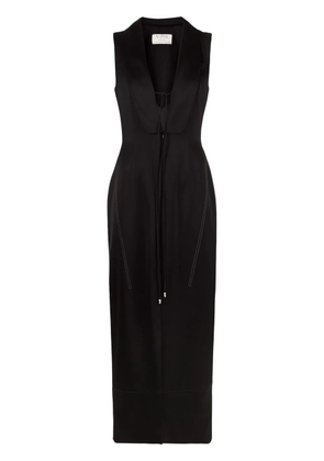 V:PM ATELIER Dario V-neck midi dress - Black