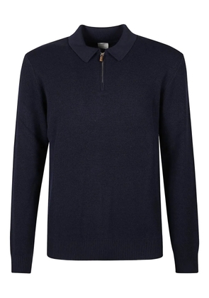 Eleventy zip-up wool polo sweater - Blue