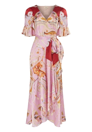 Temperley London Carline-print wrap dress - Pink