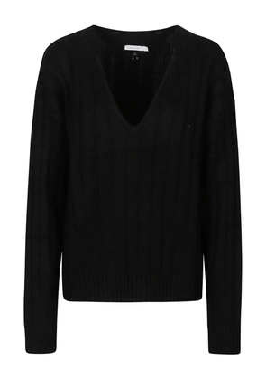 Patrizia Pepe V-neck ribbed sweater - Black