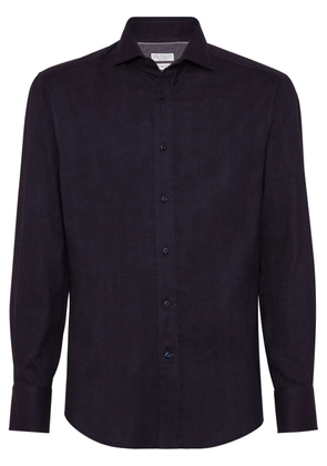 Brunello Cucinelli cotton-lyocell blend shirt - Blue