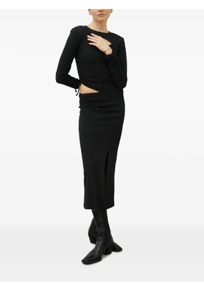 Gestuz cut-out gathered midi dress - Black