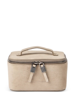 Brunello Cucinelli shiny suede jewelry box - Neutrals