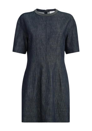 Brunello Cucinelli denim-effect mini dress - Blue