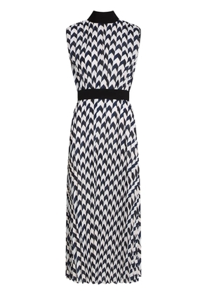 Karl Lagerfeld chevron-print pleated dress - Black