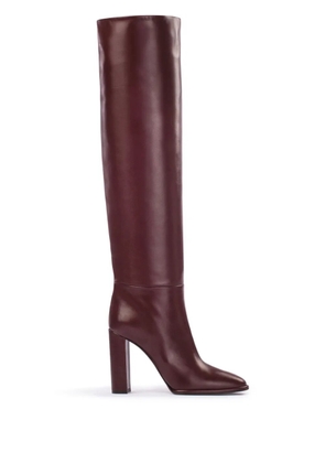 Le Silla 110mm Elsa block-heel leather boots - Red