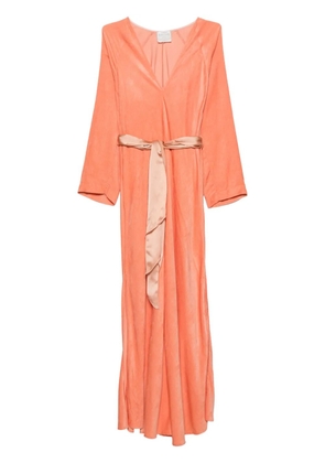 Forte Forte sash velvet maxi dress - Orange