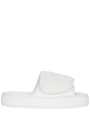 Dolce & Gabbana embossed-logo touch-strap slippers - White