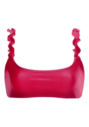 Agua Bendita ruffled-strap bikini top - Pink