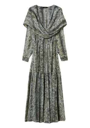 TWINSET snake-print creponne maxi dress - Grey