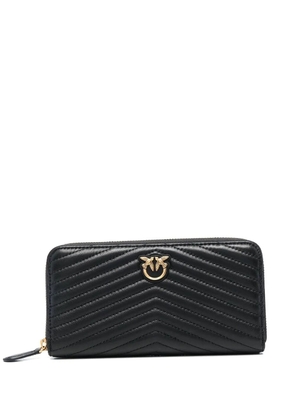 PINKO chevron-quilted zipped purse - Black