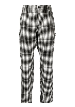 The Power For The People houndstooth rear-zip tapered trousers - Grey