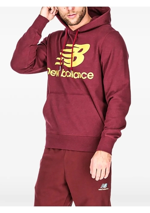 New Balance stacked logo-detail hoodie - Red