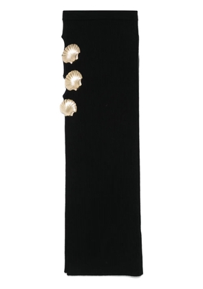 Giuseppe Di Morabito seashell-brooch cut out-detail skirt - Black