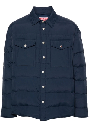 Kenzo classic-collar quilted shirt jacket - Blue