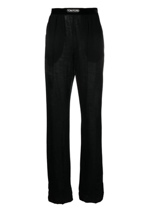 TOM FORD logo-waistband cashmere track pants - Black