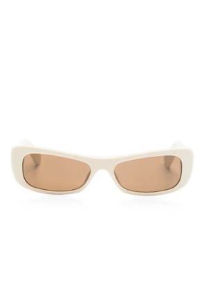 Jacquemus Les Lunettes Capri rectangular cat-eye sunglasses. - Neutrals