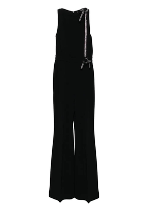Elie Saab crystal bow jumpsuit - Black