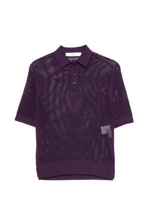 Tela open-knit polo top - Purple