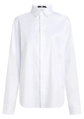 Karl Lagerfeld monogram-embroidered shirt - White