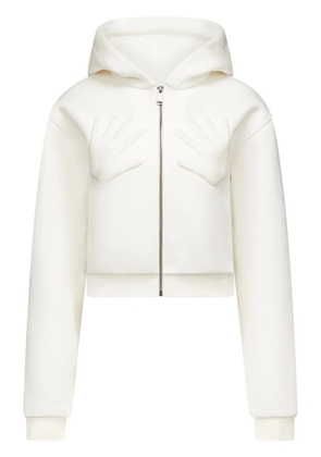 AREA embossed handprint hoodie - White