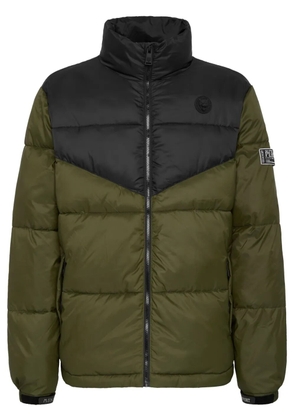 Plein Sport panelled puffer jacket - Green