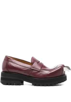 Charles Jeffrey Loverboy claw-toe penny loafers - Red