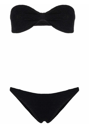 Hunza G Jean crinkle-effect bandeau bikini - Black