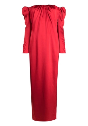 V:PM ATELIER off-shoulder long-sleeved dress - Red