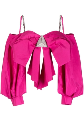 AREA oversized bow-detail top - Pink