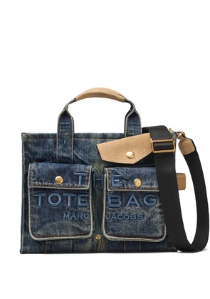 Marc Jacobs medium The Denim suede-pocket tote bag - Blue