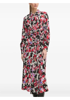 DVF Diane von Furstenberg floral-print belted midi dress - Black