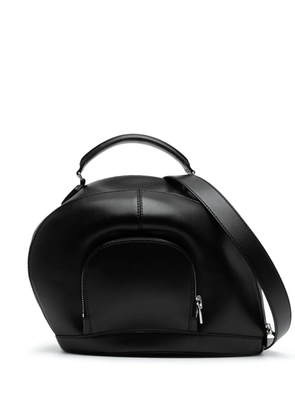 Juun.J logo-lettering leather tote bag - Black