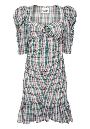 ISABEL MARANT Galdino check-print mini dress - Purple