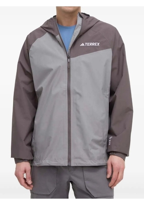 adidas hooded colour-blocked jacket - Grey