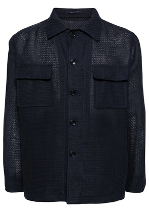 Tagliatore textured-finish button-down jacket - Blue