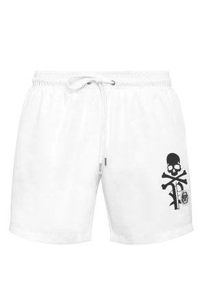 Philipp Plein logo-print swim shorts - White