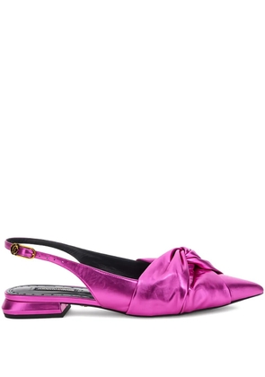 Roberto Cavalli knot-detail slingback flat pumps - Pink