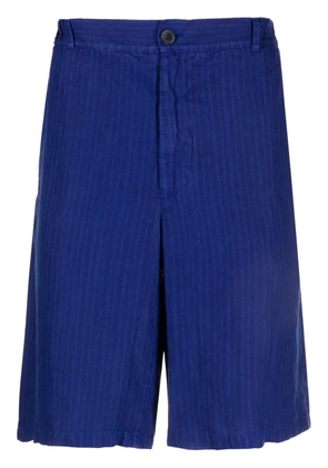 120% Lino linen bermuda shorts - Blue