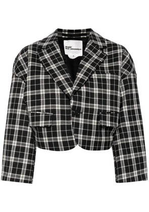 Noir Kei Ninomiya checked cropped blazer - Black