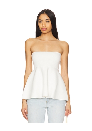 Line & Dot Isadore Knit Sweater Peplum Top in Ivory. Size M. Also in S, XL, XS.