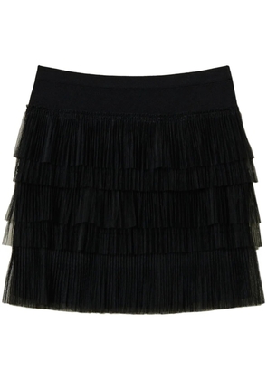 TWINSET tulle-inserts mini skirt - Black