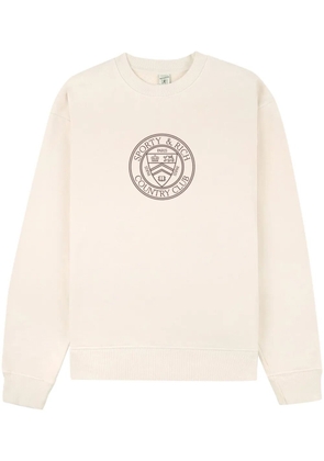 Sporty & Rich Connecticut Crest cotton sweatshirt - Neutrals