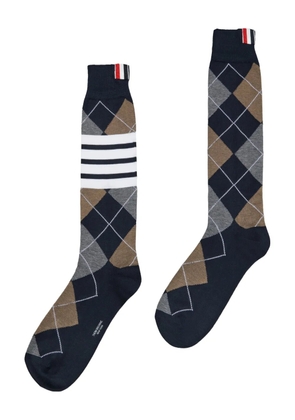 Thom Browne argyle intarsia-knit socks - Blue