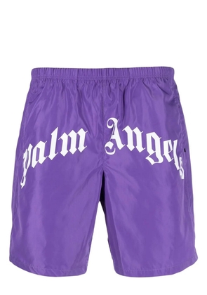 Palm Angels logo-print swim shorts - Purple