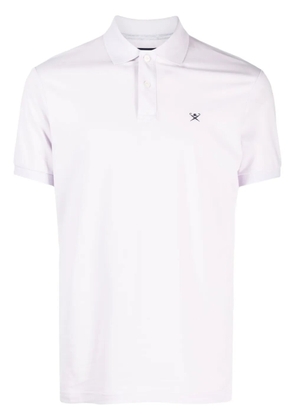 Hackett logo-embroidered piqué cotton polo shirt - Purple
