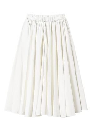 TWINSET elastic-waist taffeta midi skirt - White