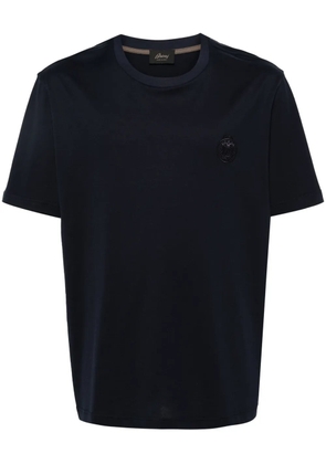 Brioni embroidered-logo cotton T-shirt - Blue