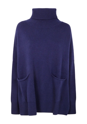 Ma'ry'ya two-pocket roll-neck sweater - Blue